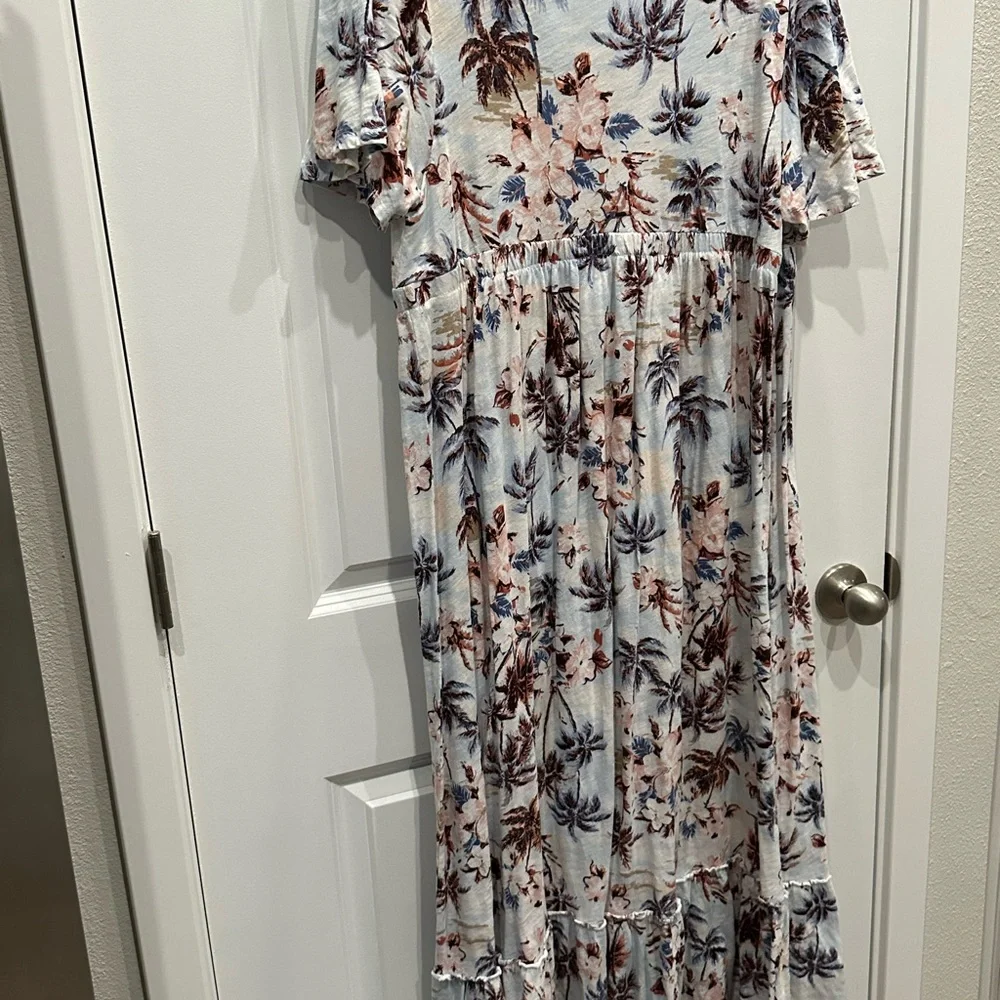 Maxi Cotton Slub Babydoll Beach Dress - Picture 2 of 5